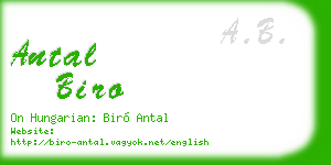 antal biro business card